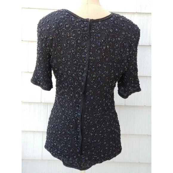 Stenay Beaded Top, Short Sleeve ~ Great for any Occasion ~ Size Large - Picture 4 of 5